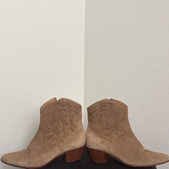 Saint Laurent western Tan Suede Ankle Boots - Picture 11 of 12